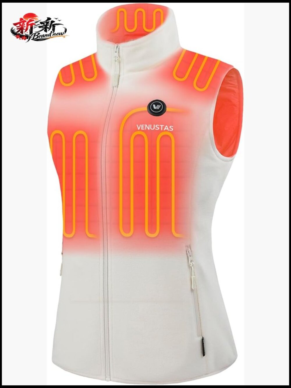 Fleece Heated Vest With Battery, 6 Heating Zones, 13h Runtime